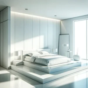 dall·e+2024 05 21+18.04.23+ +a+bright,+photorealistic+image+of+a+minimalist+bedroom.+the+room+should+display+an+ultra modern+aesthetic+with+sleek,+minimal+furniture