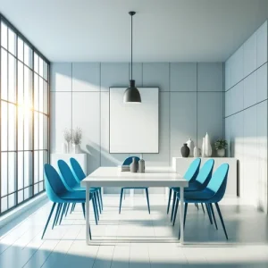 dall·e+2024 05 21+18.06.06+ +a+bright,+photorealistic+image+of+a+minimalist+dining+room.+the+design+should+feature+modern,+sleek+furniture+with+a+touch+of+vibrant+c